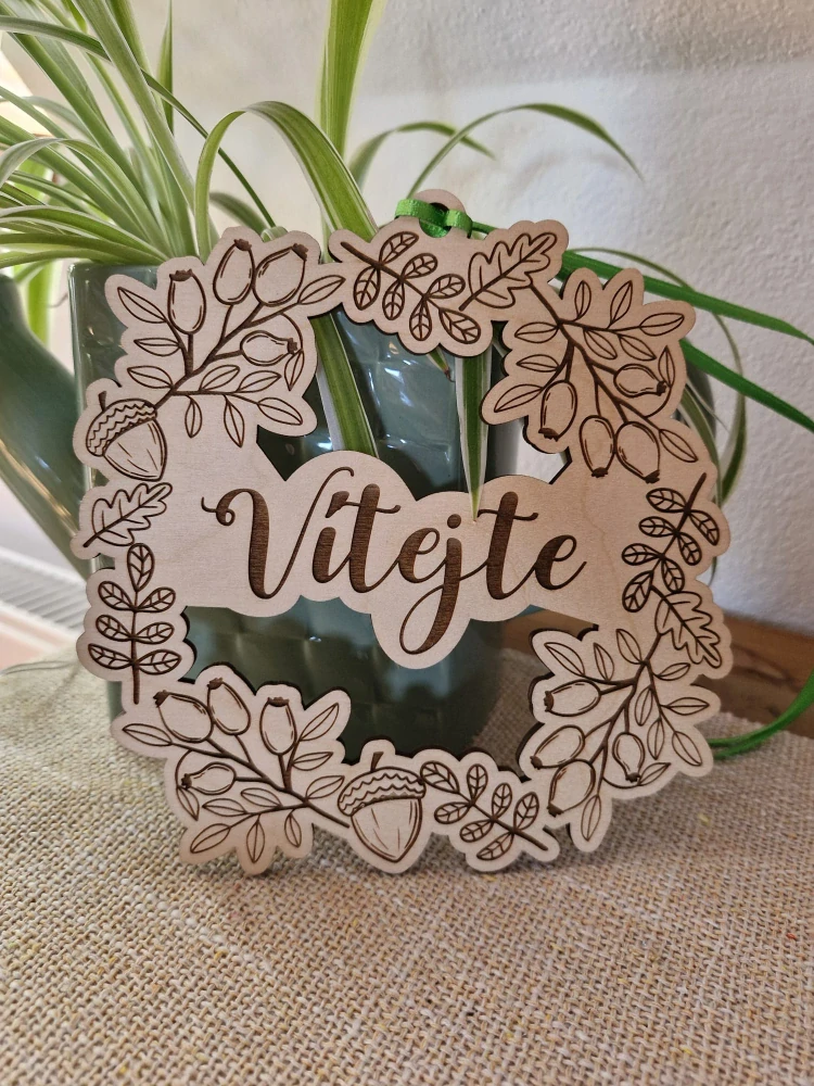 Dekorace na dveře "Vítejte"