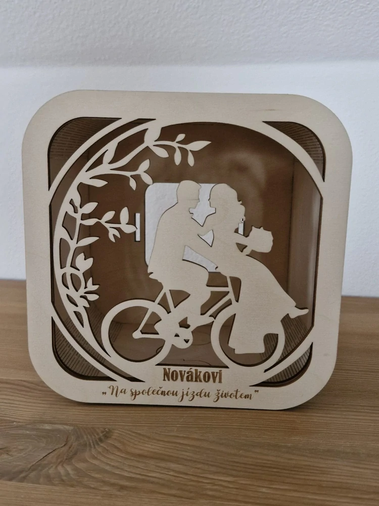 Pokladnička svatební "Na kole"
