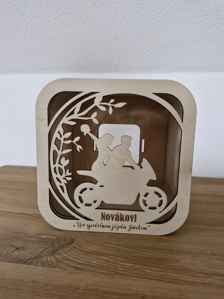 Svatební pokladnička Motorkář