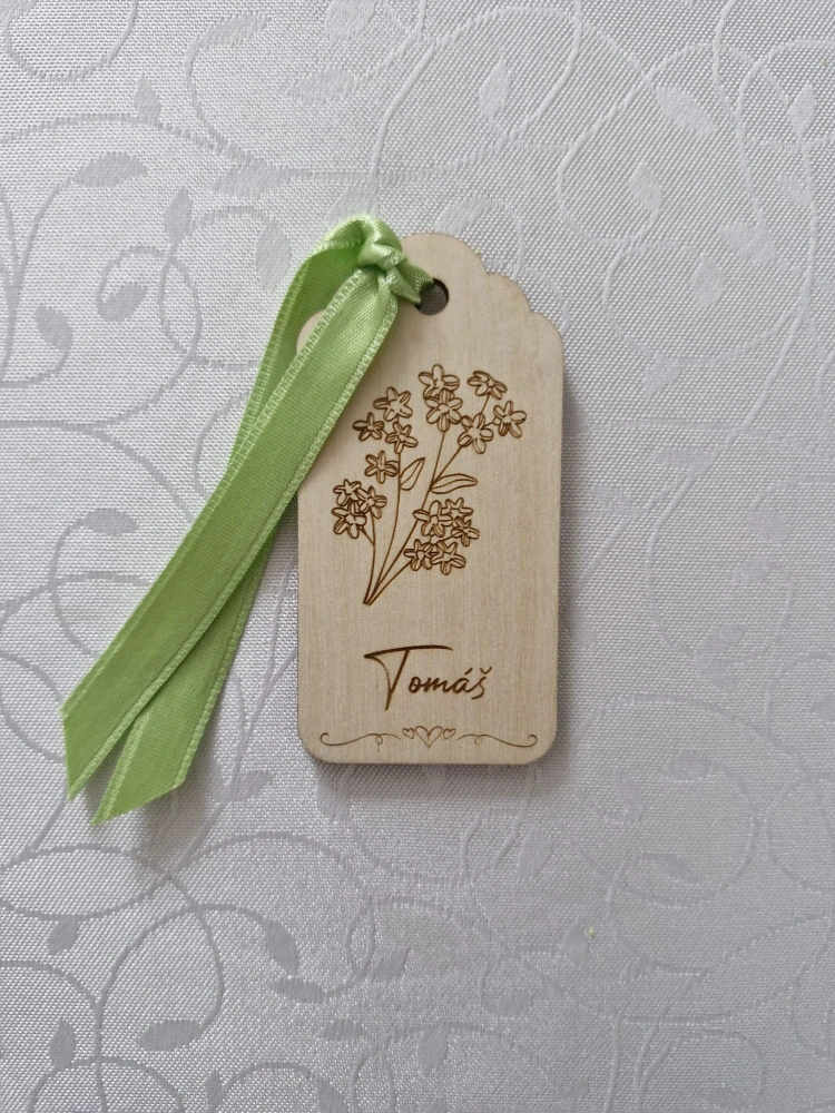 Svatební cedulka se jménem - Kvítí