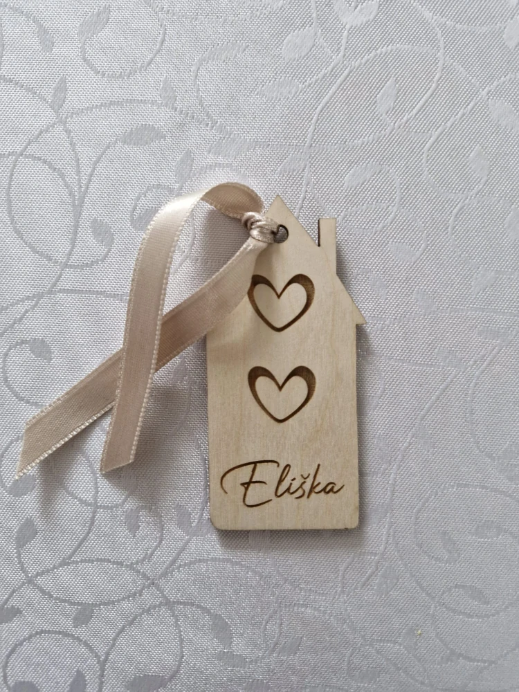 Svatební cedulka se jménem - Domeček 2